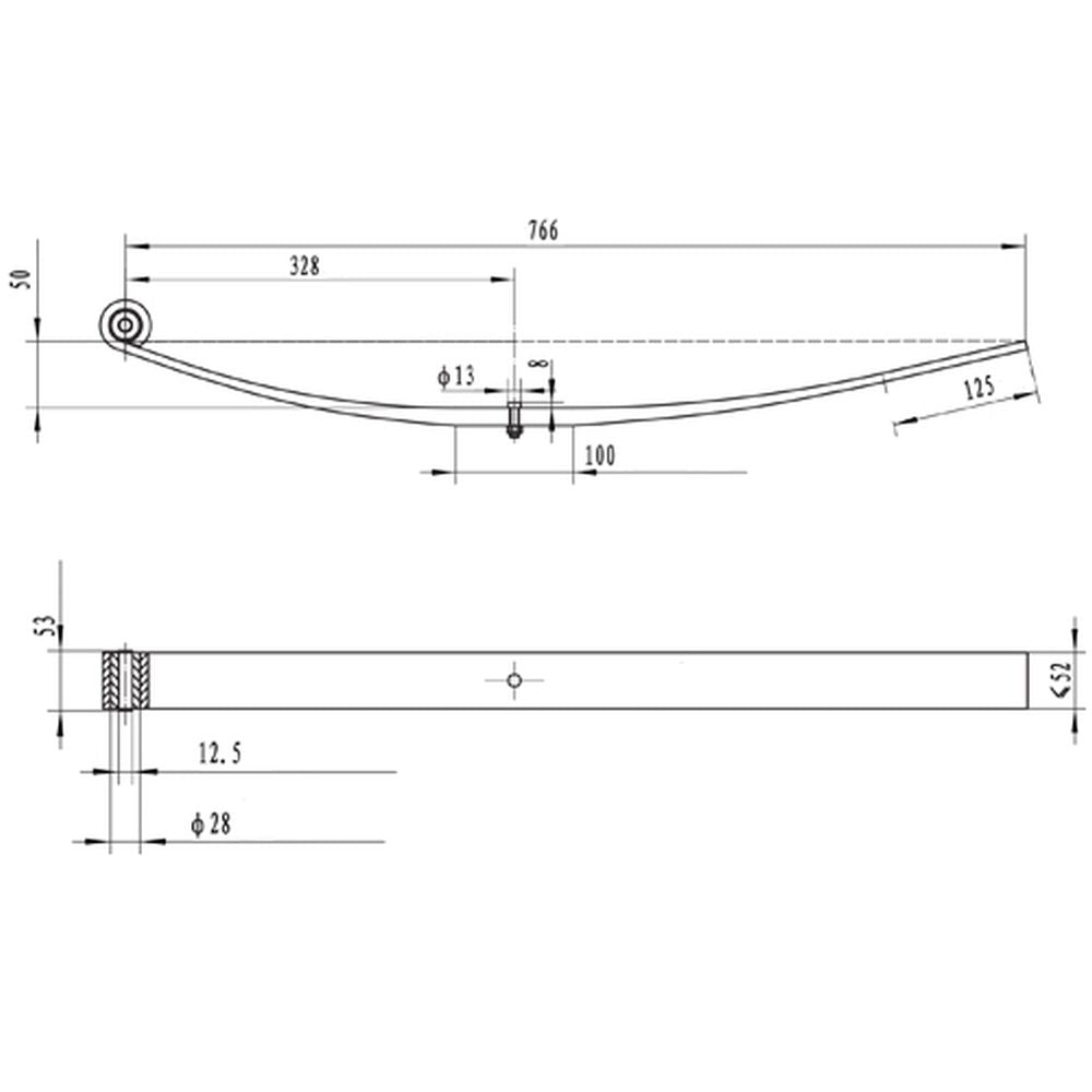 Maypole Double Parabolic Leaf Spring for Ifor WIlliams Trailers MP4415B