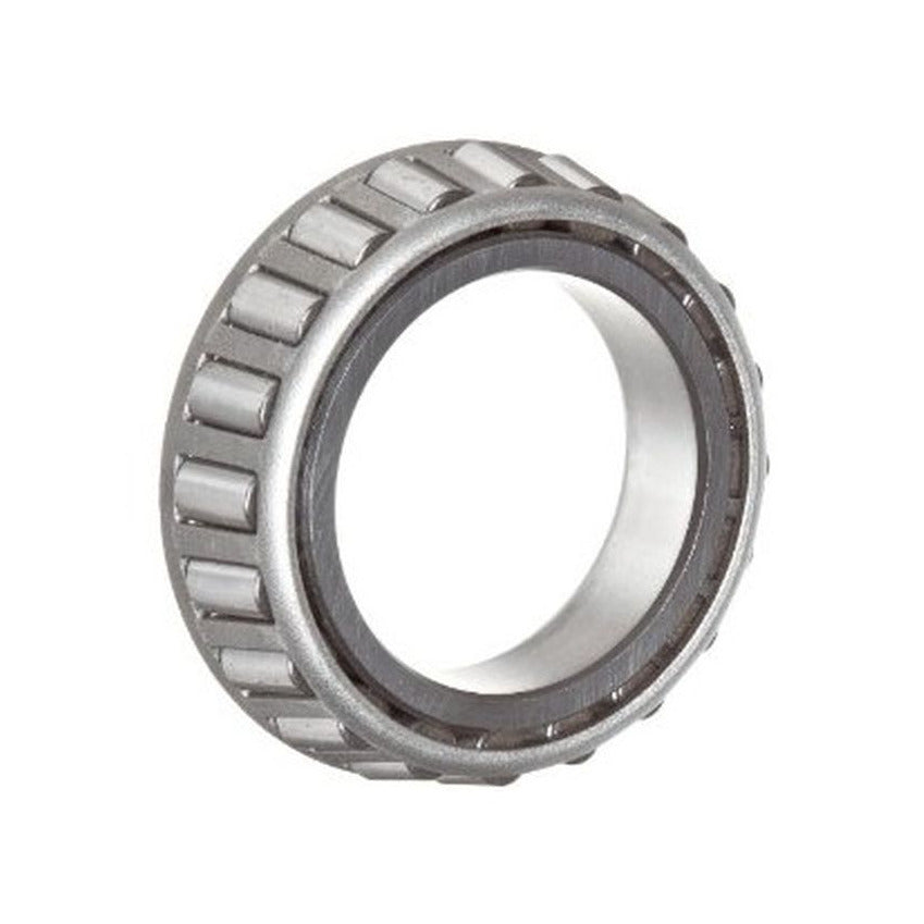 Taper roller bearing with a metallic finish, typically used in vehicle wheel systems.