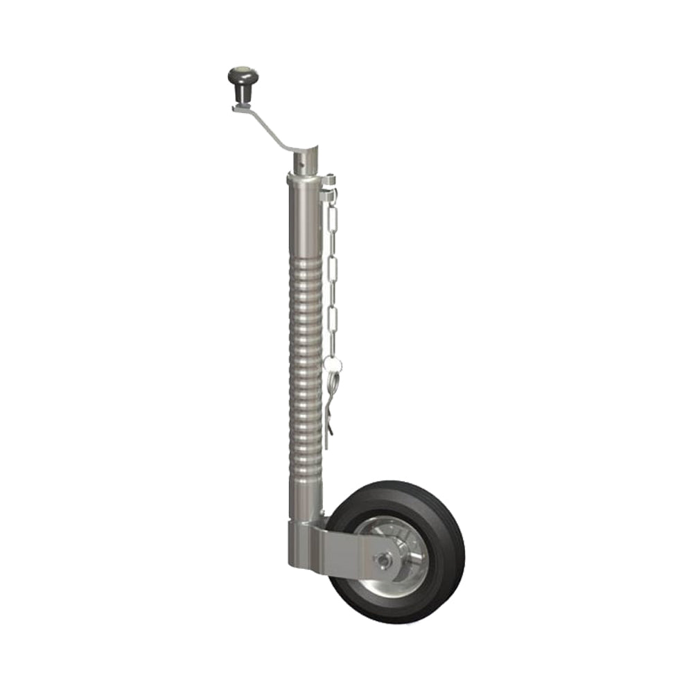 48mm Heavy Duty Ribbed / Seratted Kartt Trailer Jockey Wheel 30kg