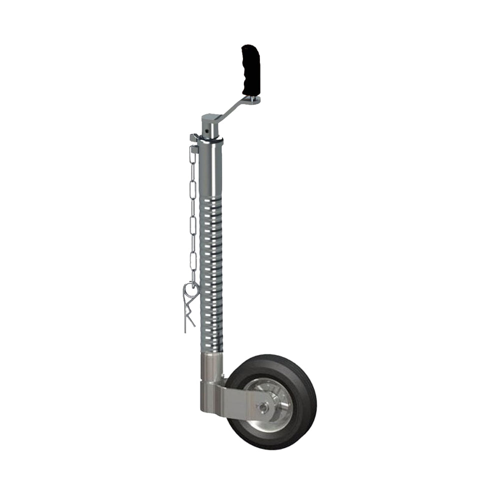 Kartt 48mm Heavy Duty Ribbed Commercial Trailer Jockey Wheel with High Handle 30kg