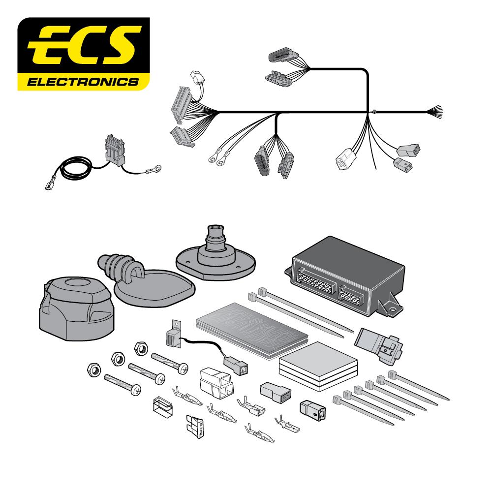 Towbar Wiring Kit FIAT 500L /Living /Trekking Mini MPV 09/2012 - 13 Pin FI040DHU