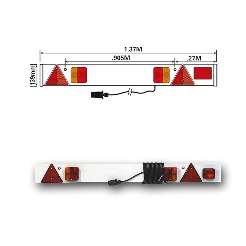 Maypole Trailer Lighting Board 4ft 6in wide with Fog Lamp MP256P