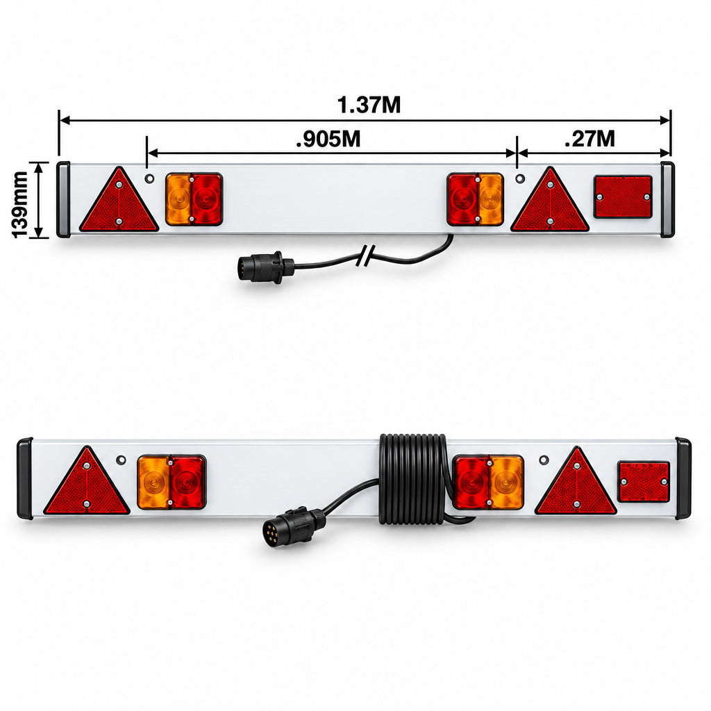 Maypole Trailer Lighting Board 4ft 6in Wide with Fog Lamp and 10m Cable MP256P4.5F10M