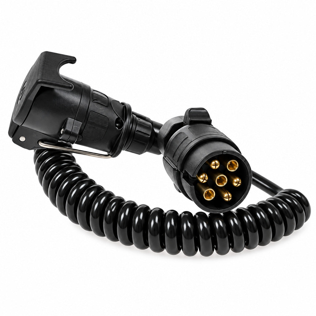 Maypole 2.5m 7 Pin N Type Curly Extension Lead (Plug To Socket) MP5886