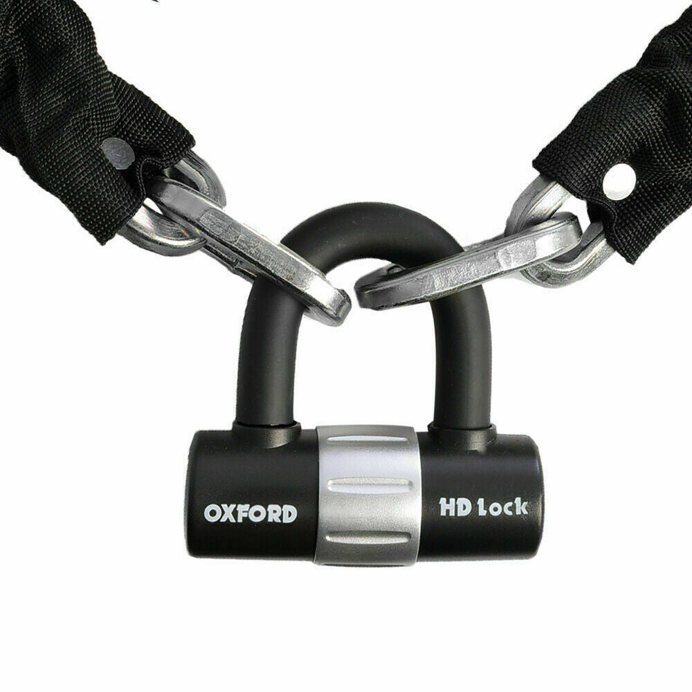 Oxford 9.5mm Heavy Duty 2m Chain & Padlock Sold Secure Motorcycle Scooter OF160