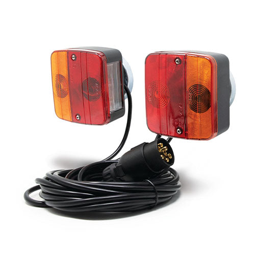12V Magnetic Trailer Car Transport Towing Lighting Pods + 10m Cable 7 Pin