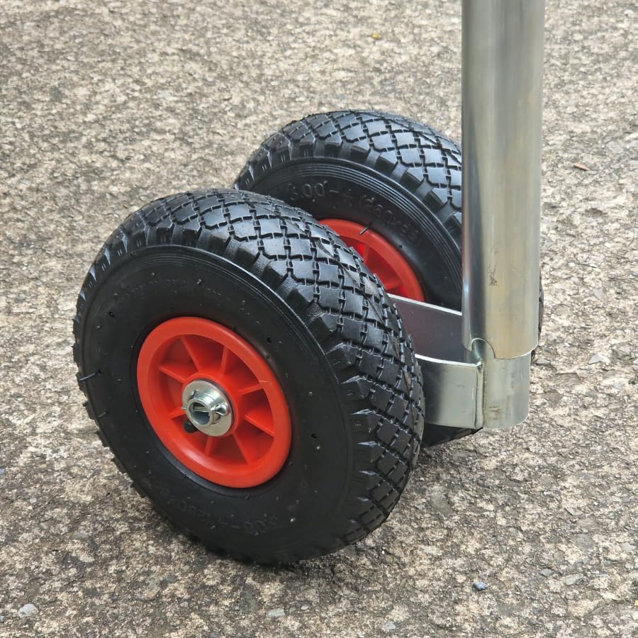 Close up of Twin Pneumatic Wheels