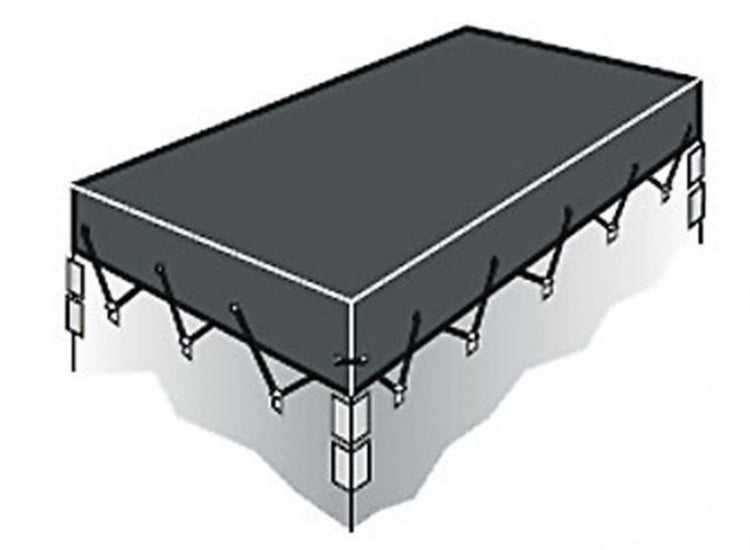 Trailer Cover 5x3 Grey (152x92cm) with Bungee Cord & Fixings - Waterproof