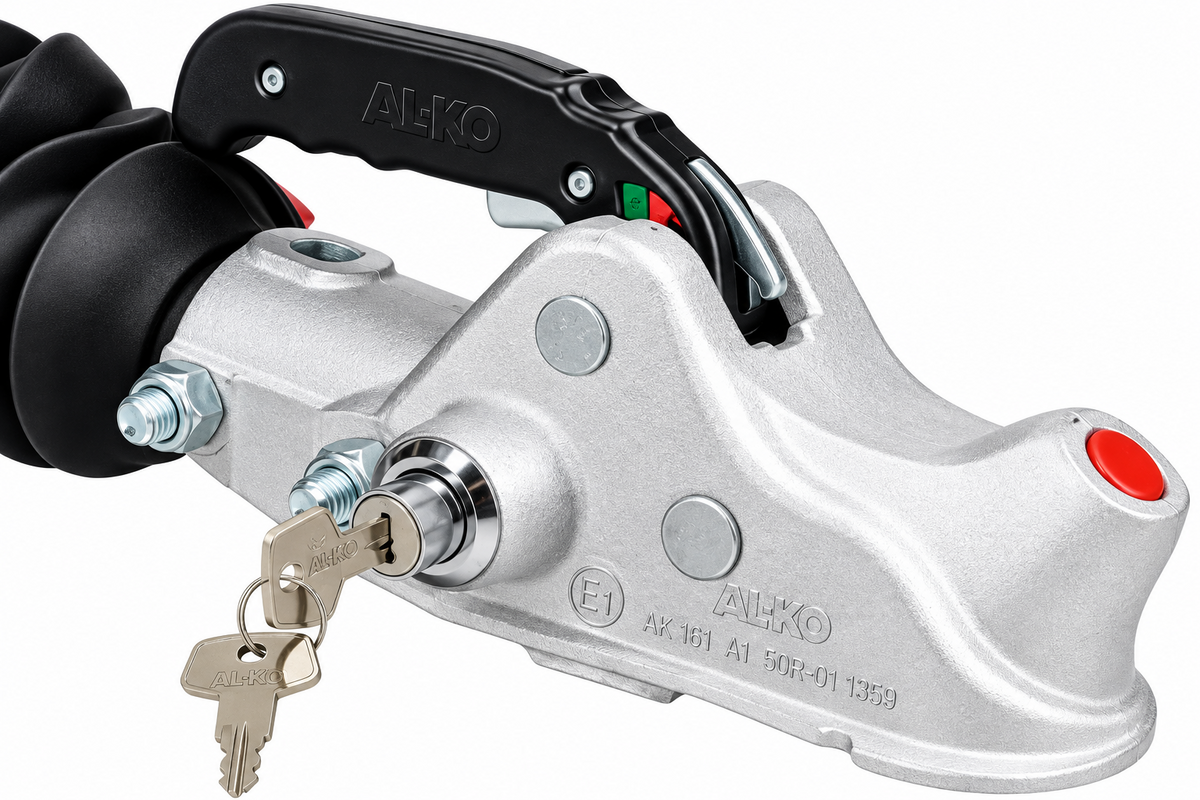 Alko 351 Hitch Head fitted with push-fit lock and key