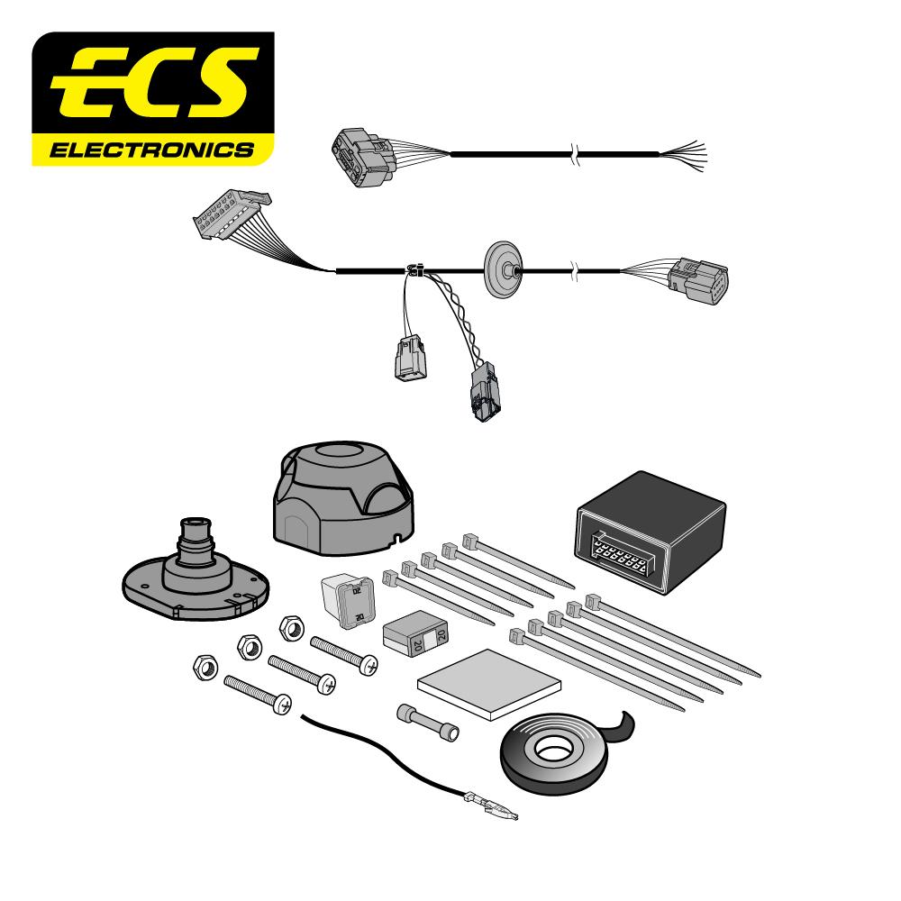 Towbar Wiring Kit FORD Transit Custom Van With Prepared connector at Rear 06/2016 - 7 Pin FR096B1U