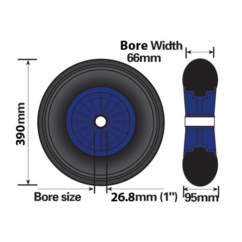 Maypole 15" Launch Trolley Wheel (Pneumatic) MP417